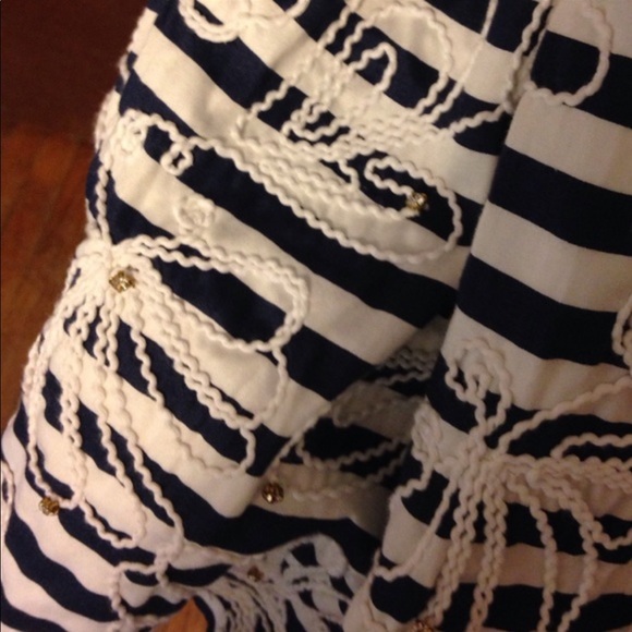 Lilly Pulitzer Roswell Navy and White Stripe Cording We Will Go Size 8 - Picture 9 of 16